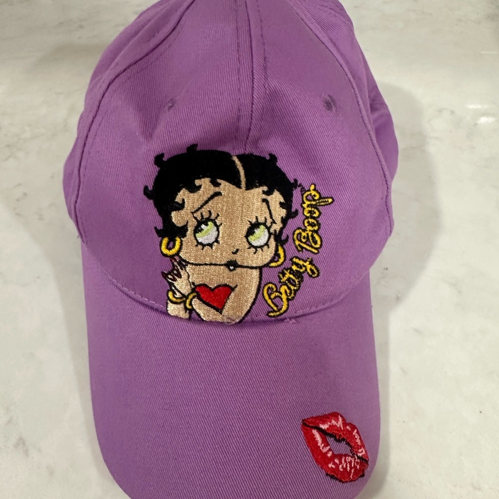 Betty Boop Vintage Embroidered Purple Baseball Cap